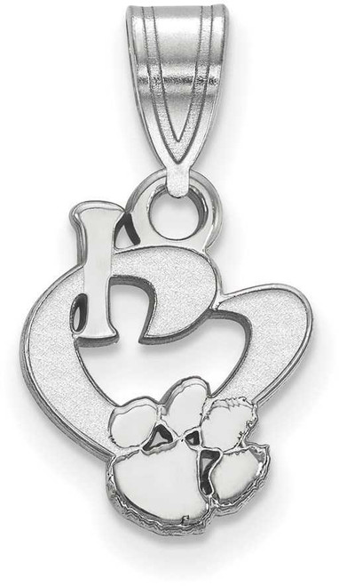 Image of Sterling Silver Clemson University Small I Love Logo Pendant by LogoArt