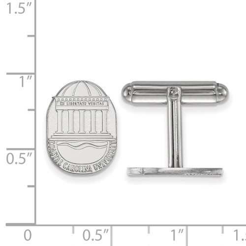 Sterling Silver Coastal Carolina University Crest Cuff Links by LogoArt