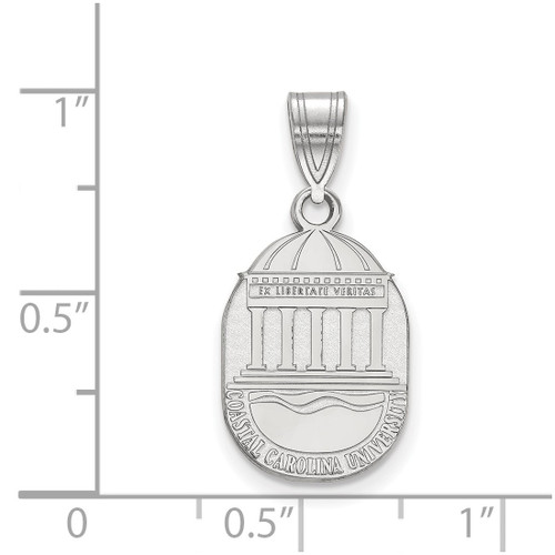Sterling Silver Coastal Carolina University Medium Crest Pendant by LogoArt