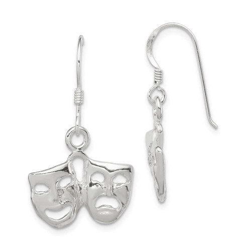 Image of 26mm Sterling Silver Comedy/Tragedy Earrings