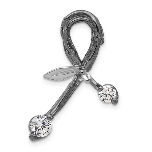 Image of Sterling Silver CZ & Rhodium Support Pendant