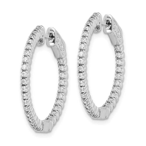 Image of 20mm Sterling Silver CZ 60 Stones In and Out Round Hoop Earrings QE7561