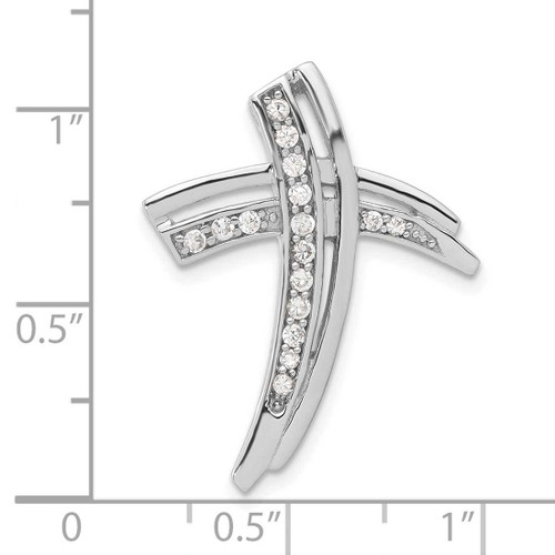 Image of Sterling Silver CZ Cross Pendant QC5355