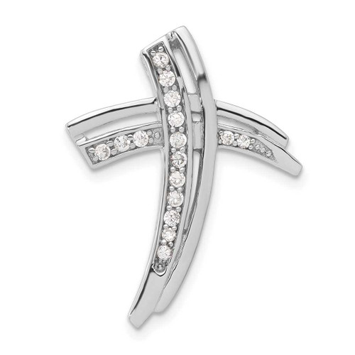 Image of Sterling Silver CZ Cross Pendant QC5355