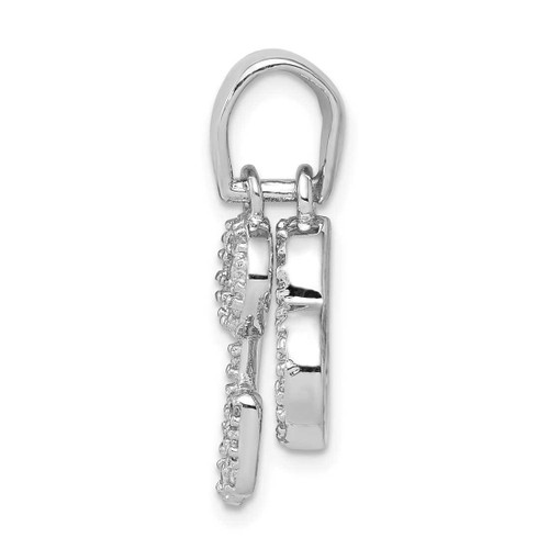 Image of Sterling Silver CZ Heart & Key Fancy Pendant