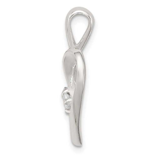 Image of Sterling Silver CZ Heart Pendant QP2769