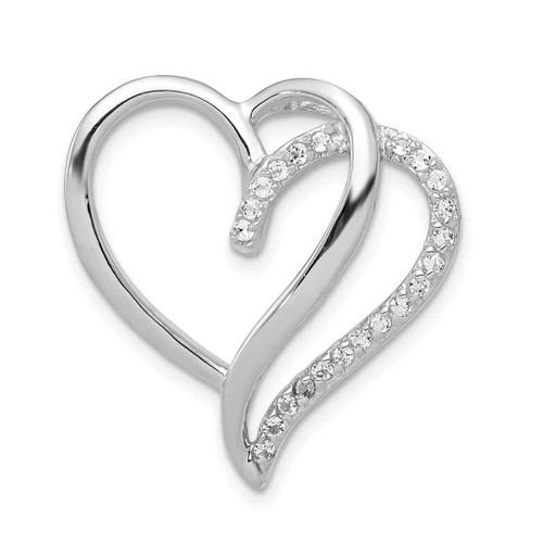 Image of Sterling Silver CZ Heart Pendant QP2782
