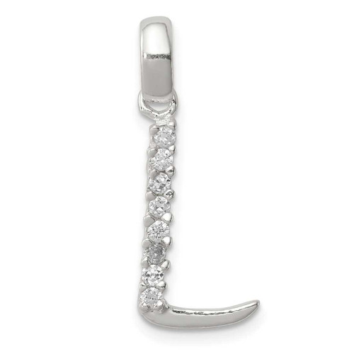 Image of Sterling Silver CZ Initial L Pendant QC6525L