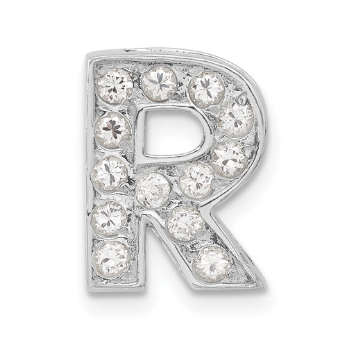Sterling Silver CZ Initial R Pendant