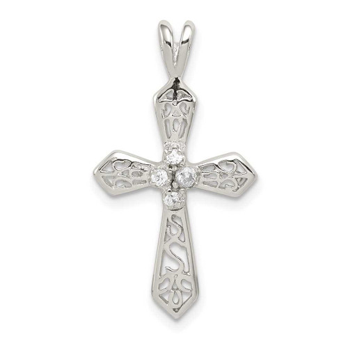 Image of Sterling Silver CZ Passion Cross Pendant QC5342