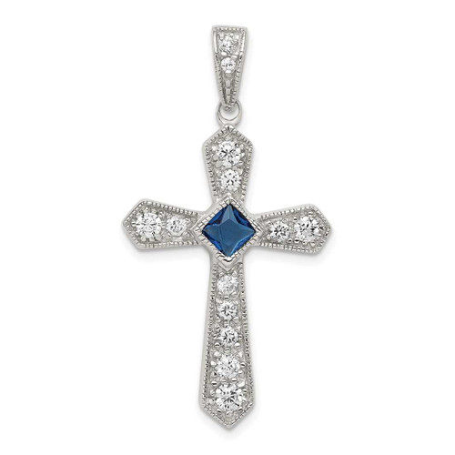 Image of Sterling Silver CZ Passion Cross Pendant QC5348