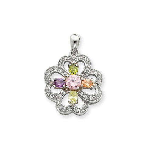 Image of Sterling Silver CZ Pendant QP1087