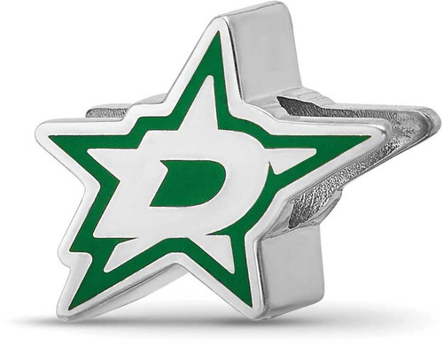 Image of Sterling Silver Dallas Stars D on Star Enamel Extruded Logo Bead by LogoArt