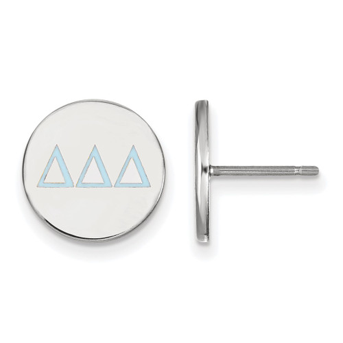 Sterling Silver Delta Delta Delta Enamel Post Earrings by LogoArt (SS032DDD)