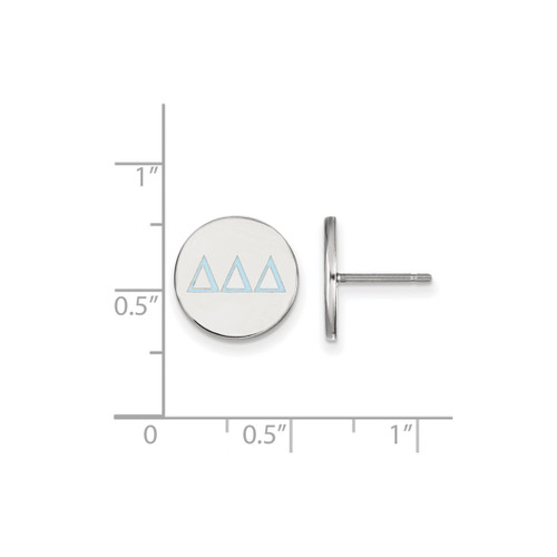 Sterling Silver Delta Delta Delta Enamel Post Earrings by LogoArt (SS032DDD)
