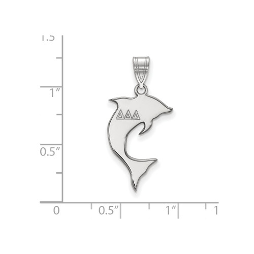 Sterling Silver Delta Delta Delta Medium Pendant by LogoArt (SS036DDD)