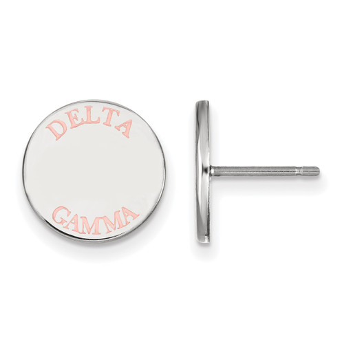 Sterling Silver Delta Gamma Enamel Post Earrings by LogoArt (SS020DG)