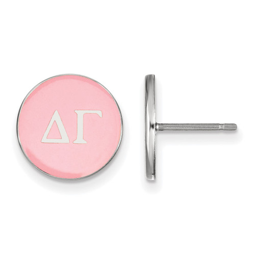 Sterling Silver Delta Gamma Enamel Post Earrings by LogoArt (SS031DG)
