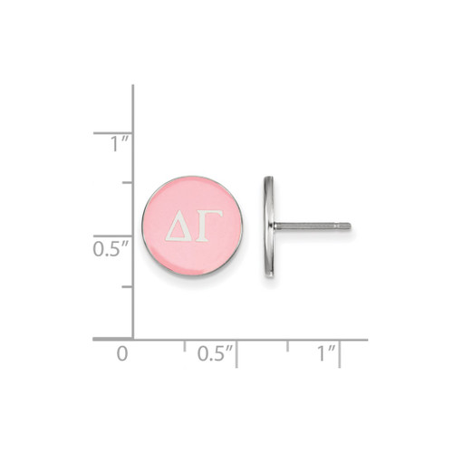 Sterling Silver Delta Gamma Enamel Post Earrings by LogoArt (SS031DG)
