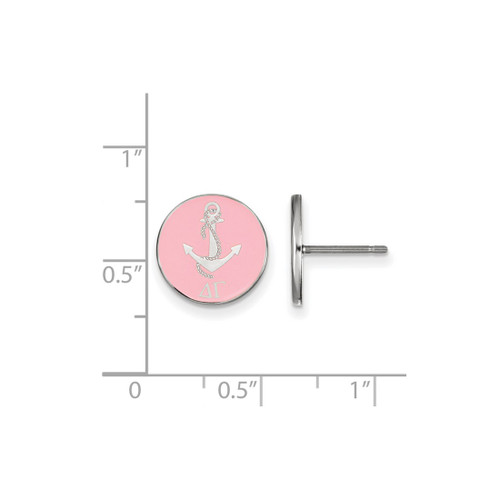Sterling Silver Delta Gamma Enamel Post Earrings by LogoArt (SS046DG)