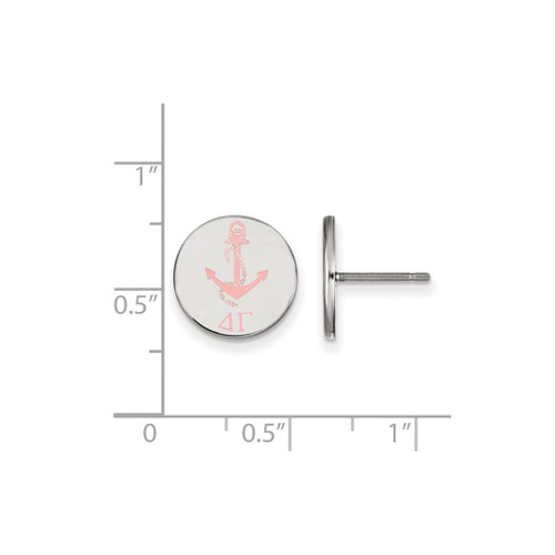 Sterling Silver Delta Gamma Enamel Post Earrings by LogoArt (SS047DG)