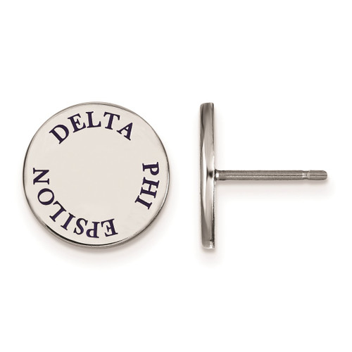 Sterling Silver Delta Phi Epsilon Enamel Post Earrings by LogoArt (SS020DPH)