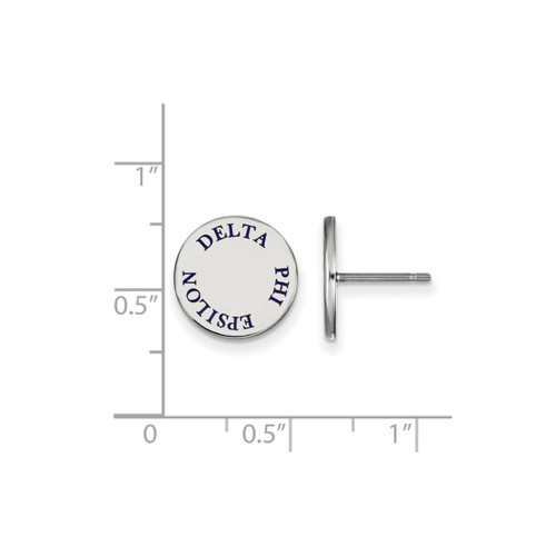 Sterling Silver Delta Phi Epsilon Enamel Post Earrings by LogoArt (SS020DPH)