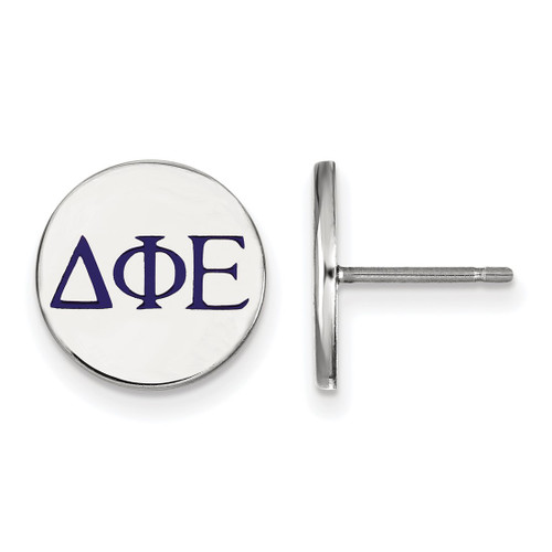 Sterling Silver Delta Phi Epsilon Enamel Post Earrings by LogoArt (SS032DPH)