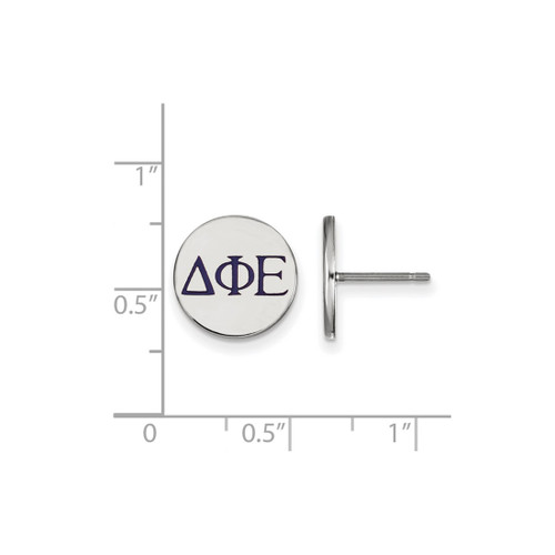 Sterling Silver Delta Phi Epsilon Enamel Post Earrings by LogoArt (SS032DPH)
