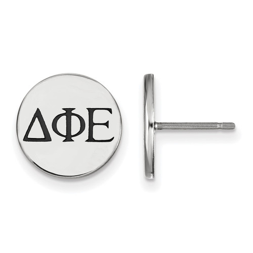 Sterling Silver Delta Phi Epsilon Enamel Post Earrings by LogoArt (SS033DPH)