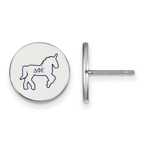 Sterling Silver Delta Phi Epsilon Enamel Post Earrings by LogoArt (SS047DPH)