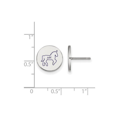Sterling Silver Delta Phi Epsilon Enamel Post Earrings by LogoArt (SS047DPH)