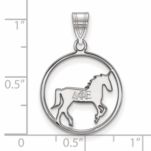 Sterling Silver Delta Phi Epsilon Small Circle Pendant by LogoArt (SS041DPH)