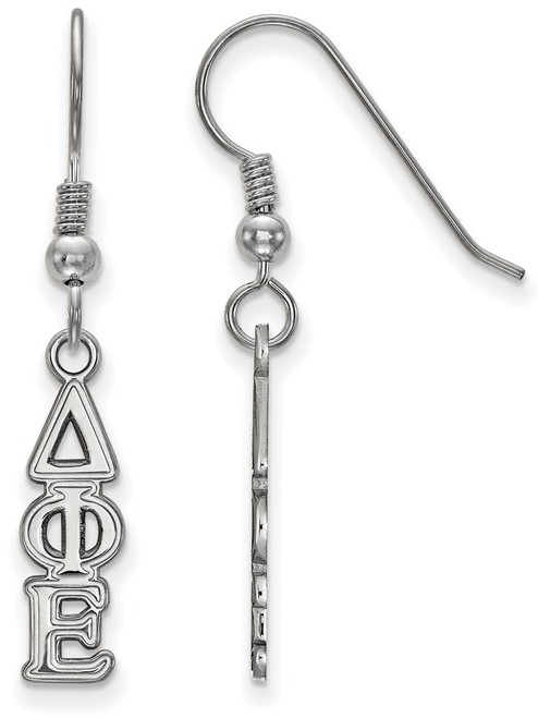 Sterling Silver Delta Phi Epsilon Small Dangle Earrings by LogoArt