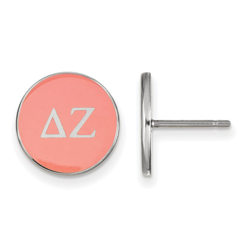 Sterling Silver Delta Zeta Enamel Post Earrings by LogoArt (SS031DZ)