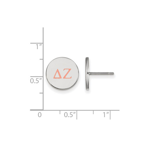 Sterling Silver Delta Zeta Enamel Post Earrings by LogoArt (SS032DZ)