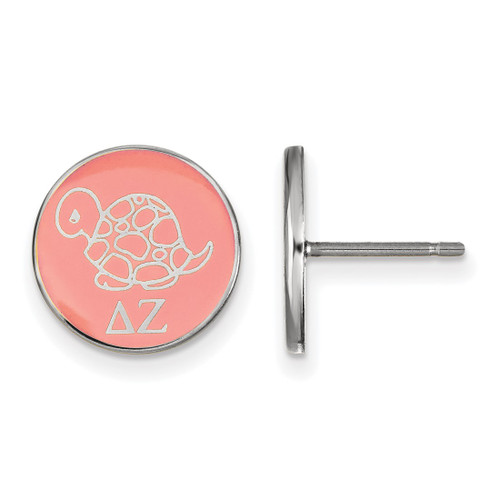 Sterling Silver Delta Zeta Enamel Post Earrings by LogoArt (SS046DZ)