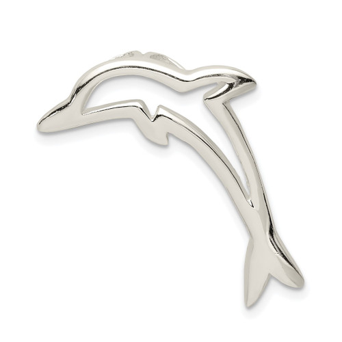 Sterling Silver Dolphin Slide Pendant