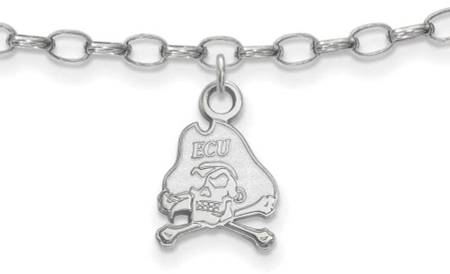 Image of Sterling Silver East Carolina University Anklet by LogoArt