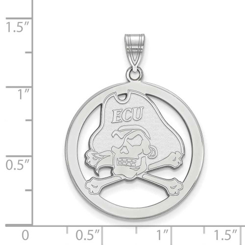 Image of Sterling Silver East Carolina University L Pendant in Circle by LogoArt