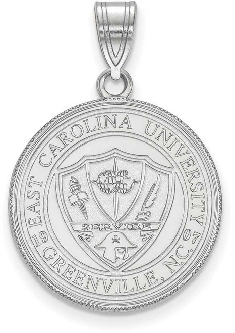 Image of Sterling Silver East Carolina University Large Crest Pendant by LogoArt