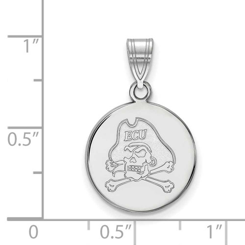 Image of Sterling Silver East Carolina University Medium Disc Pendant by LogoArt