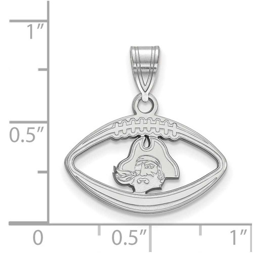 Image of Sterling Silver East Carolina University Pendant in Football by LogoArt SS068ECU