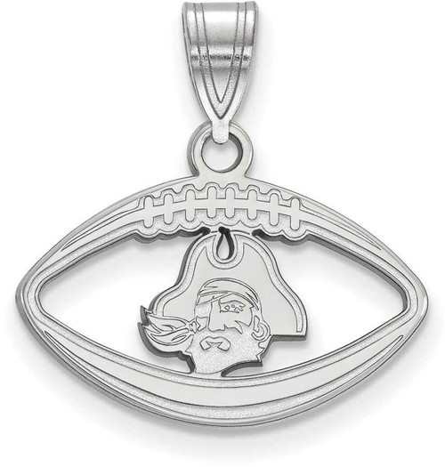 Image of Sterling Silver East Carolina University Pendant in Football by LogoArt SS068ECU