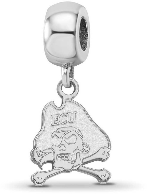 Image of Sterling Silver East Carolina University Small Dangle Bead by LogoArt (SS032ECU)