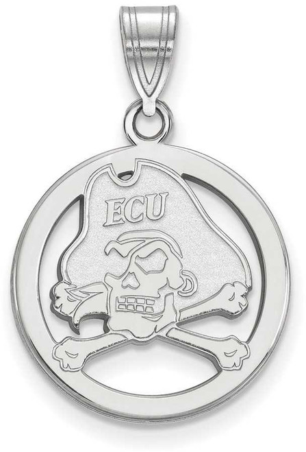 Image of Sterling Silver East Carolina University Small Pendant in Circle by LogoArt