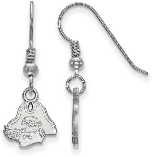 Image of Sterling Silver East Carolina University XSmall Dangle Earrings LogoArt SS044ECU