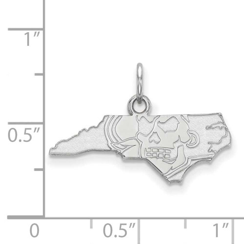 Image of Sterling Silver East Carolina University X-Small Pendant by LogoArt (SS051ECU)