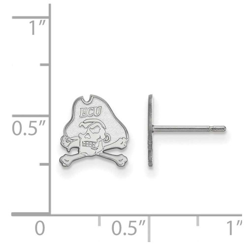 Image of Sterling Silver East Carolina University X-Small Post Earrings LogoArt SS008ECU