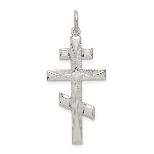 Sterling Silver Eastern Orthodox Cross Pendant QC3374
